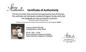 Jordan Spieth Hand-Signed Autographed Golf Ball
