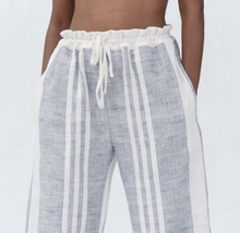 Sosh Captiva Cotton Drawstring Pants - OS White/Blue