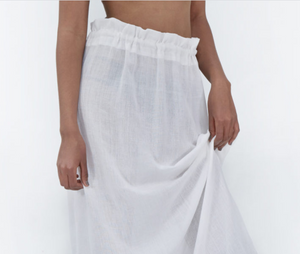 Sosh Dustin Drawstring Cotton Skirt - OS White