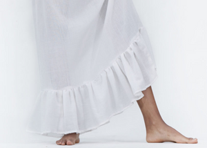 Sosh Dustin Drawstring Cotton Skirt - OS White