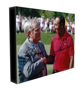 Tiger Woods & Jack Nicklaus Facsimile Autograph 11x14 Canvas Print Wall Art