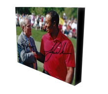 Tiger Woods & Jack Nicklaus Facsimile Autograph 11x14 Canvas Print Wall Art