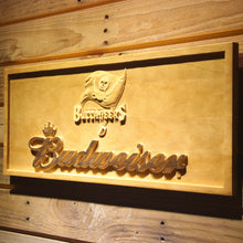 Tampa Bay Buccaneers Budweiser Beer 3D Wooden Bar Sign