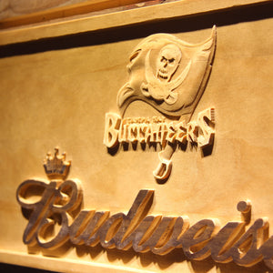 Tampa Bay Buccaneers Budweiser Beer 3D Wooden Bar Sign