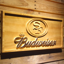 San Francisco 49ers Budweiser Beer 3D Wooden Bar Sign