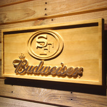 San Francisco 49ers Budweiser Beer 3D Wooden Bar Sign