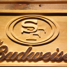 San Francisco 49ers Budweiser Beer 3D Wooden Bar Sign