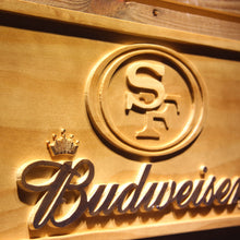 San Francisco 49ers Budweiser Beer 3D Wooden Bar Sign