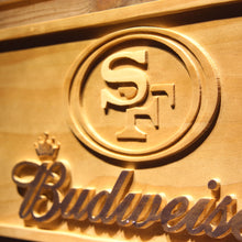 San Francisco 49ers Budweiser Beer 3D Wooden Bar Sign