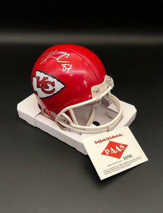 Travis Kelce Autographed Kansas City Chiefs Mini Helmet w/ free case